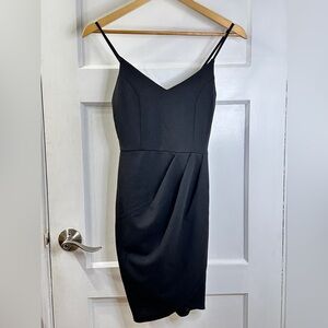 Spaghetti Strap V Neck Little Black Dress